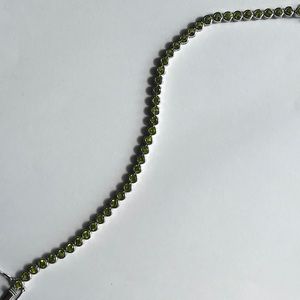 peridot and silver tennis bracelet